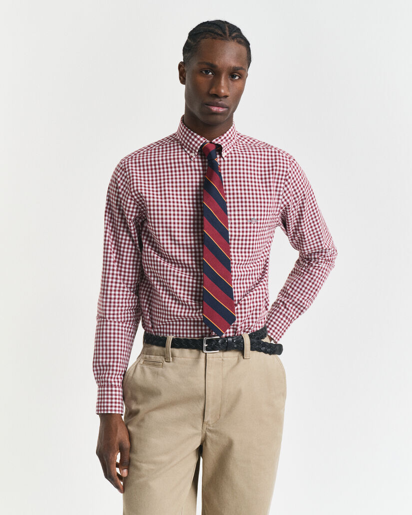 Regular Fit Classic Gingham Popeline Hemd
