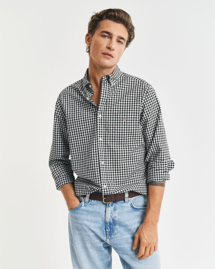 Regular Fit Classic Gingham Popeline Hemd