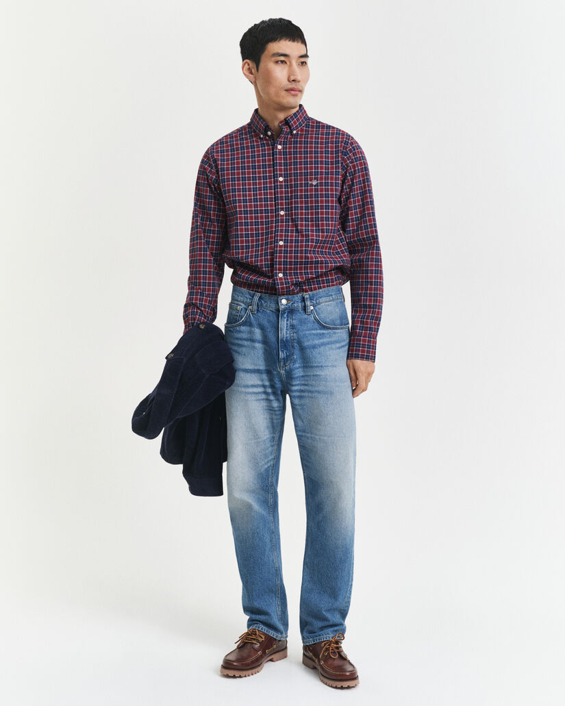 Regular Fit Classic Popeline Hemd mit Karomuster