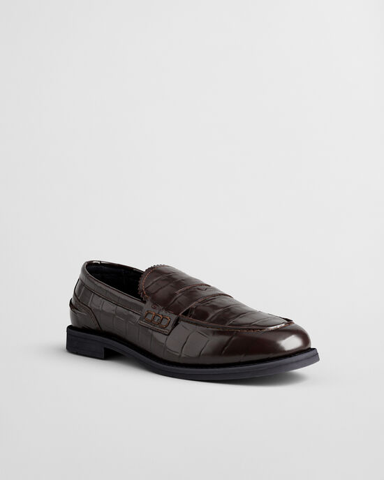Gracelyn Leder Loafer in Kroko-Optik