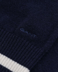 Superfine Lambswool V-Neck Pullover mit Kontrast