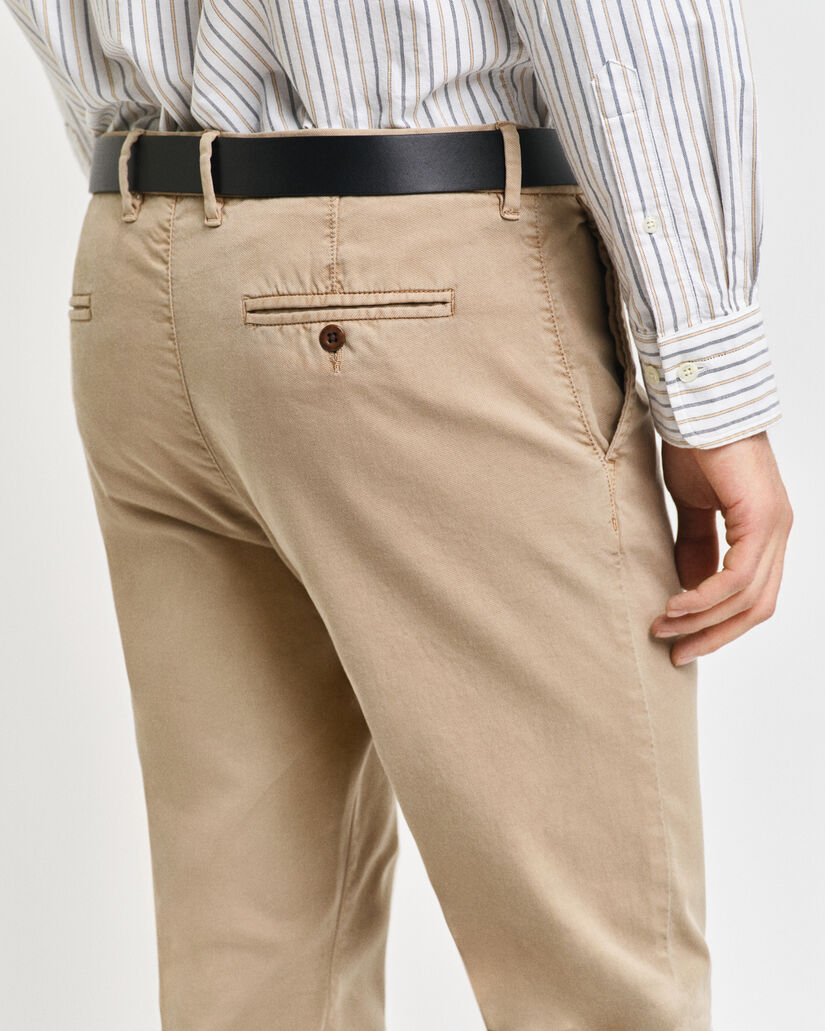 Slim Fit Dobby Chinohose mit Struktur