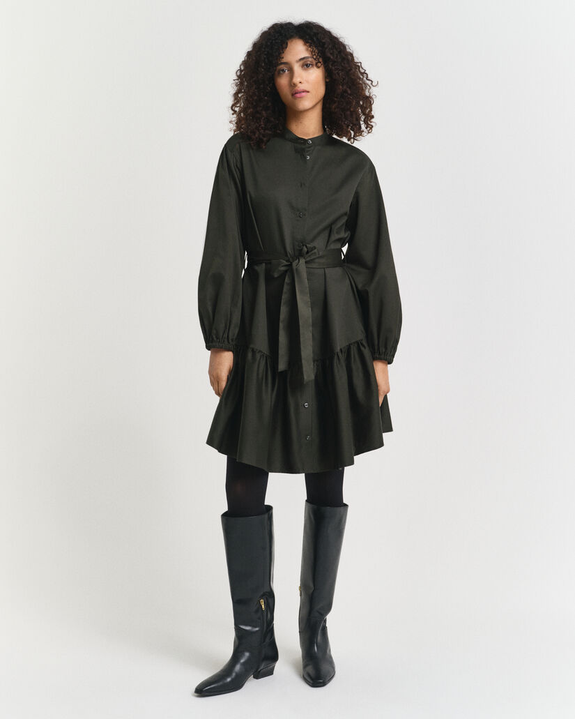 Lang&auml;rmeliges Kleid aus Baumwollsatin