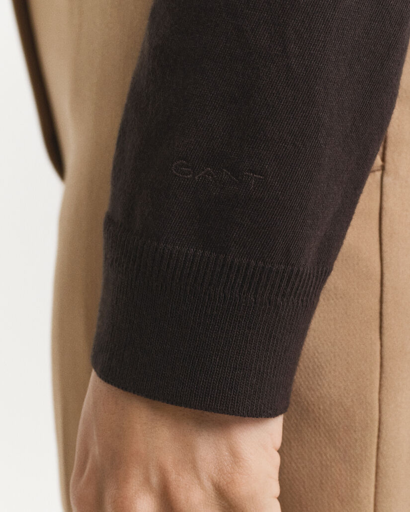 Nahtloses Langarm-Poloshirt mit Kn&ouml;pfen