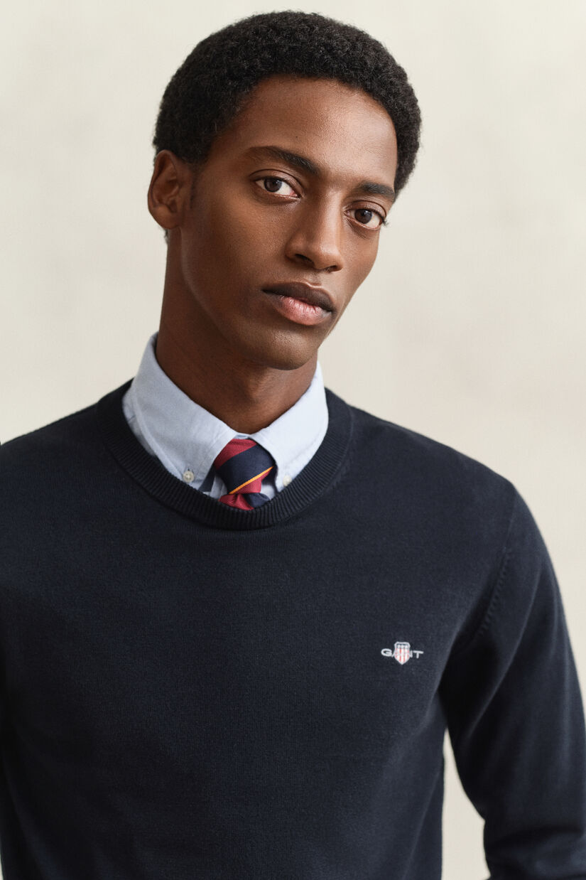 Rundhalspullover aus Baumwolle