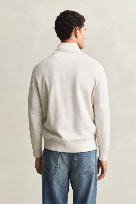 Sacker Rib Sweatshirt mit Rei&szlig;verschlusskragen