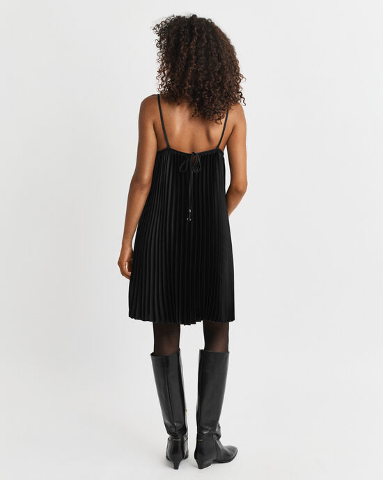 Plissiertes Sateen Minitr&auml;gerkleid