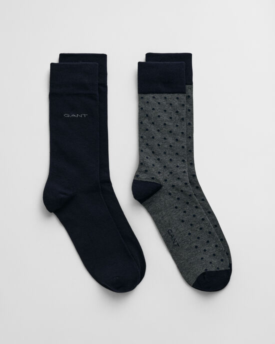 2er-Pack Socken Einfarbig & Getupft