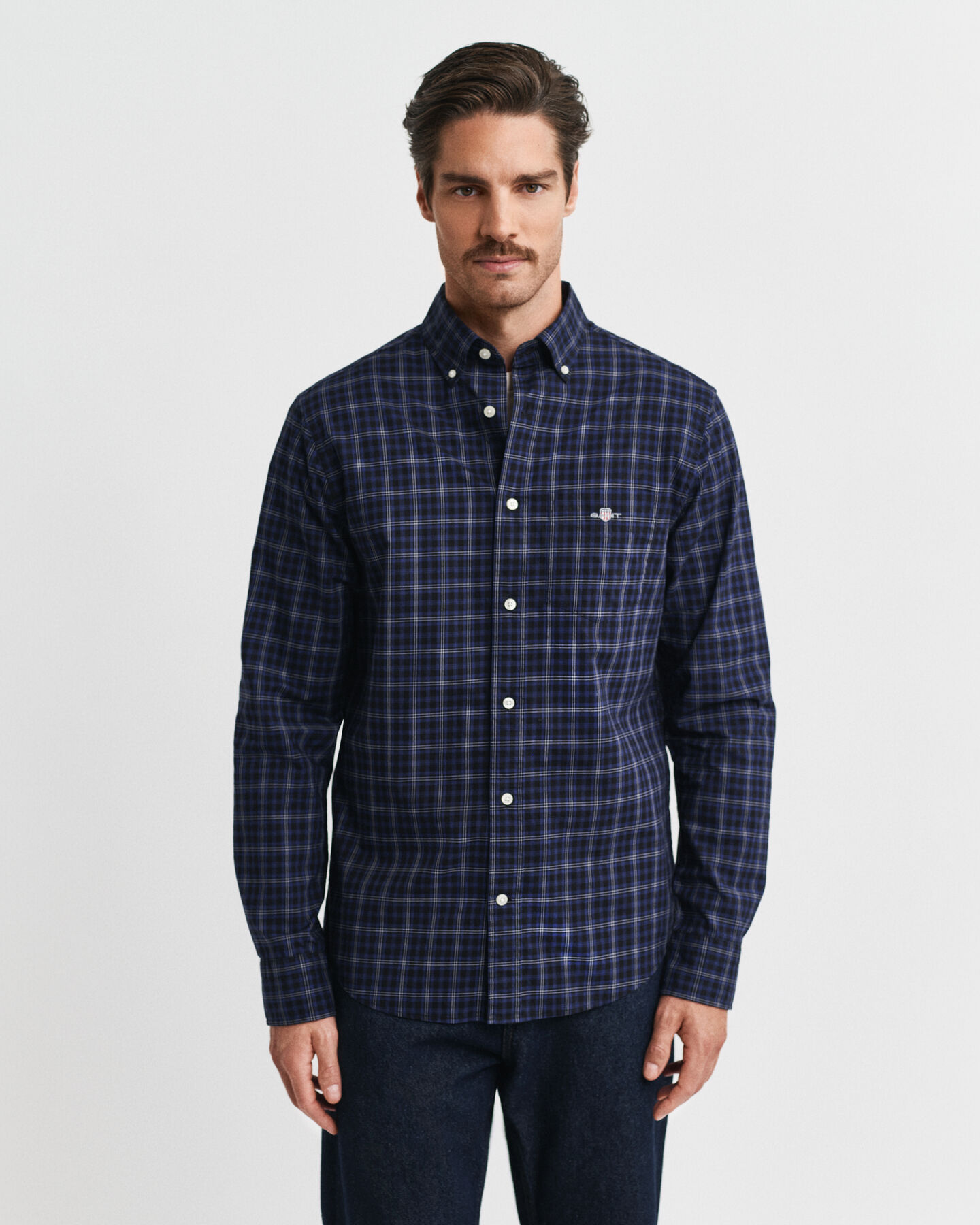 Regular Fit Classic Popeline Hemd mit Karomuster