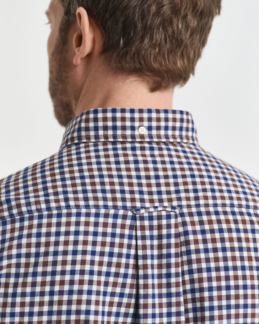 Regular Fit Twillhemd mit Vichy-Karo