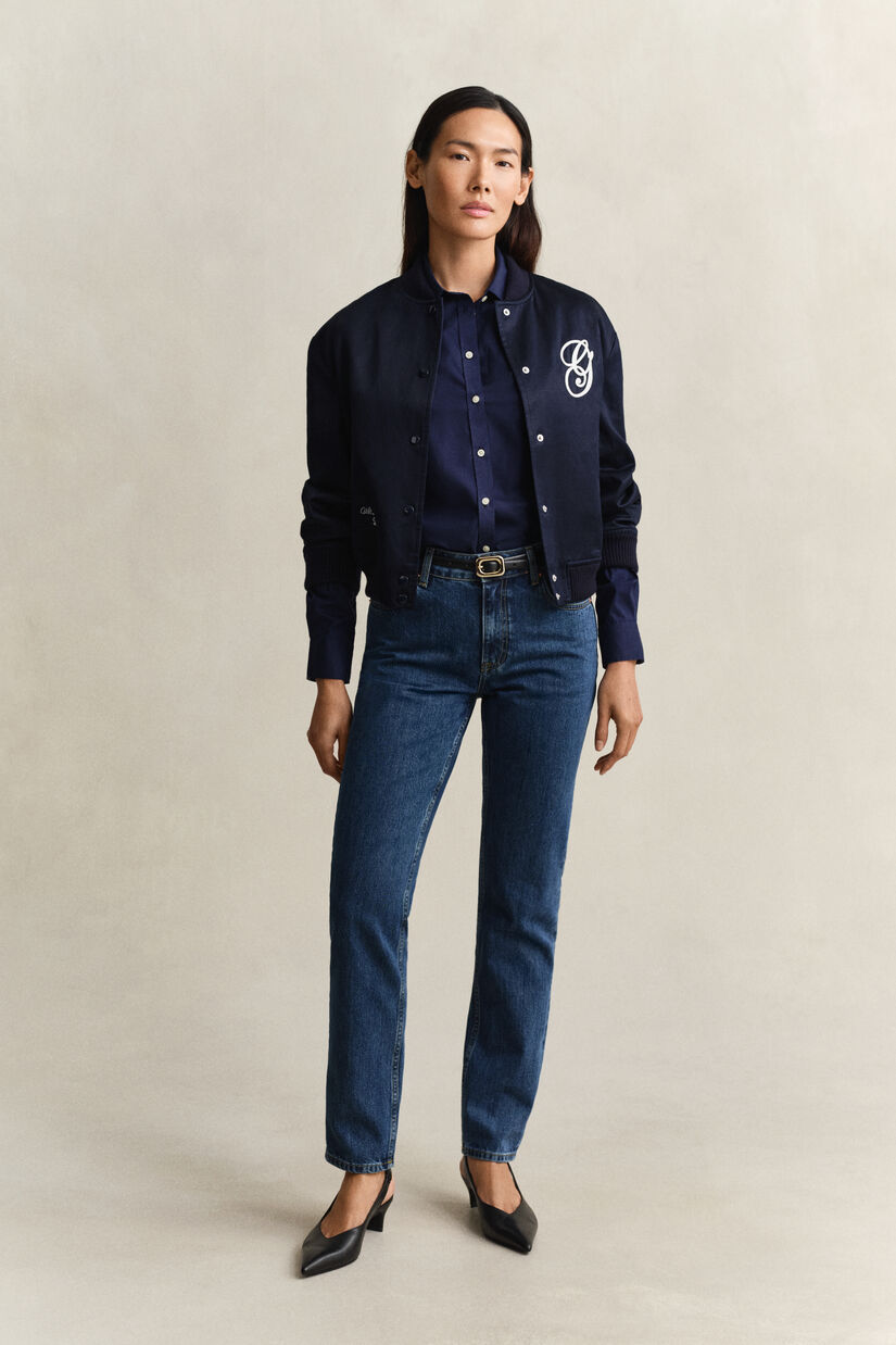 Slim Fit Popeline Bluse