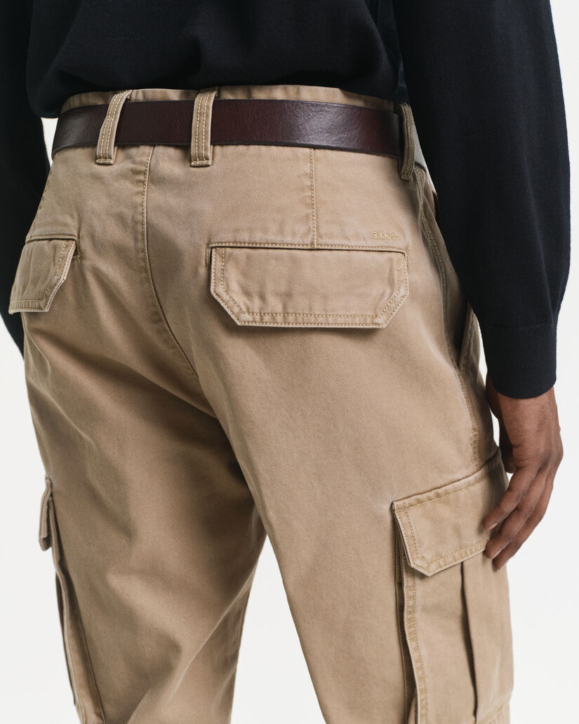 Regular Fit Cargohose aus Baumwolltwill