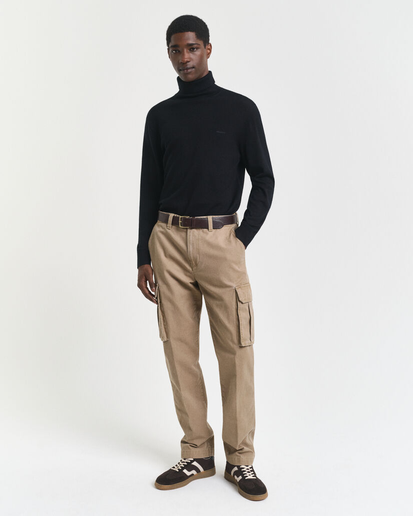 Regular Fit Cargohose aus Baumwolltwill