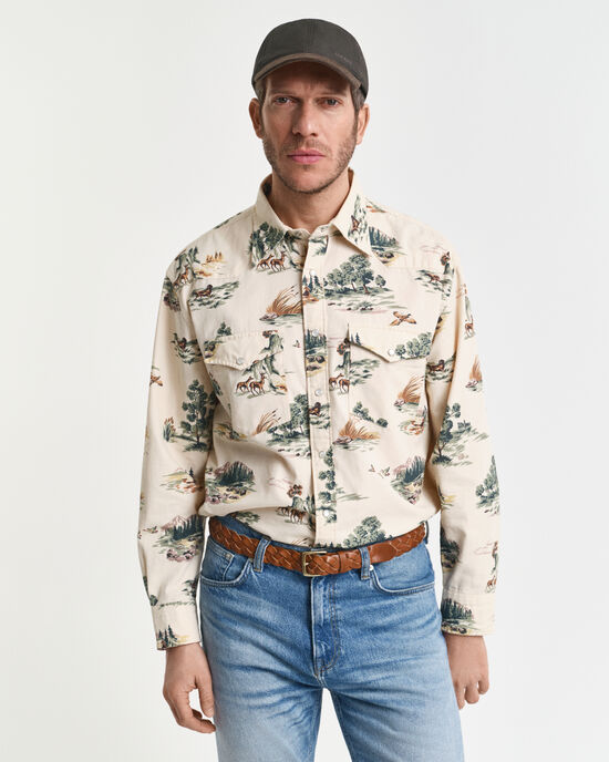 Relaxed Fit Rodeo Hemd mit Print