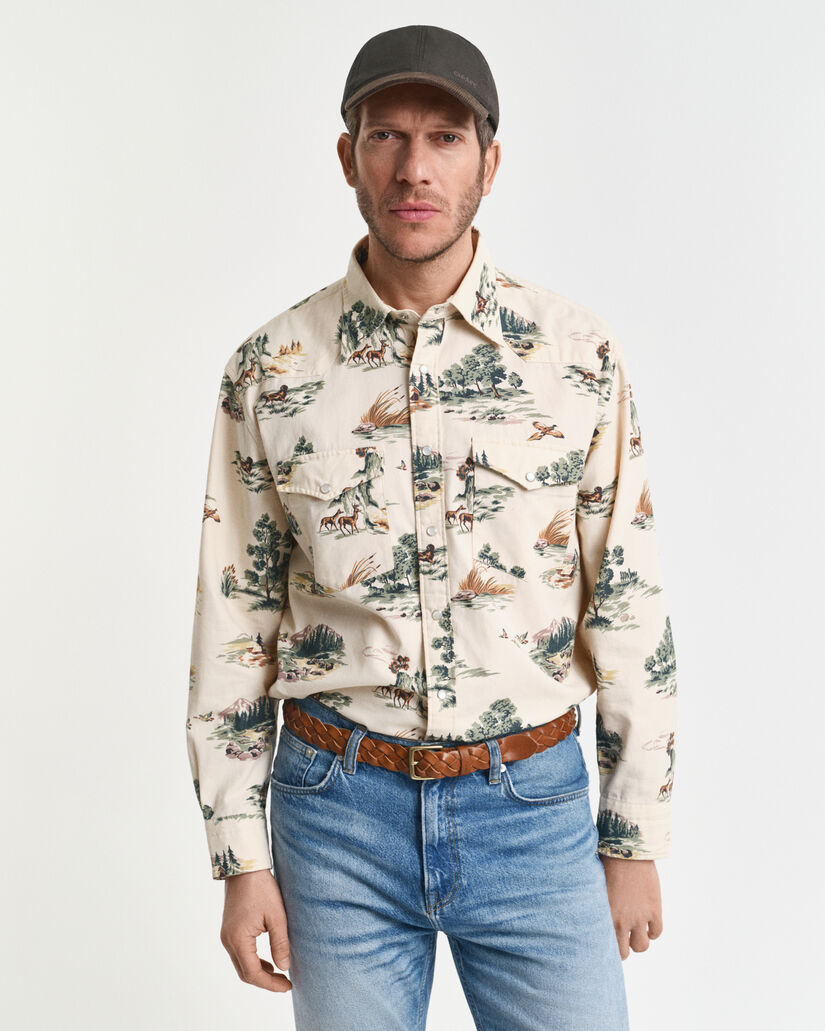 Relaxed Fit Rodeo Hemd mit Print