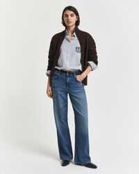 Zopfmuster Strickjacke mit Rei&szlig;verschluss