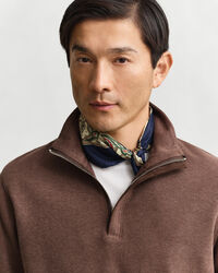 Sacker Rib Sweatshirt mit Rei&szlig;verschlusskragen