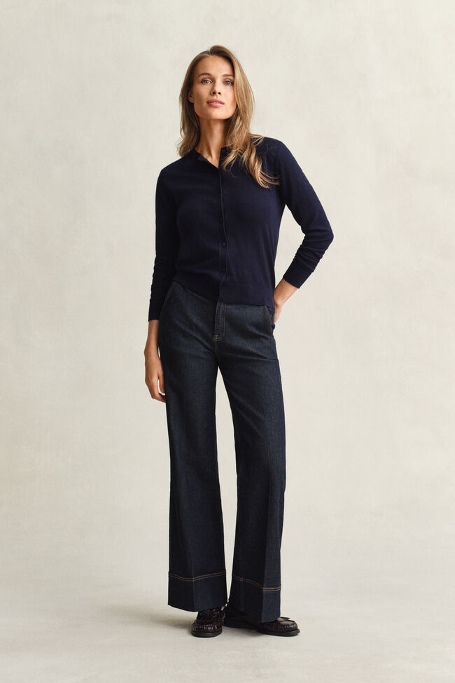 Leichte Rundhals-Strickjacke