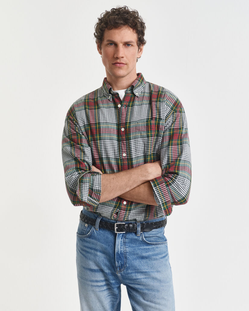 Leichtes Relaxed Fit Twill Hemd mit Karomuster