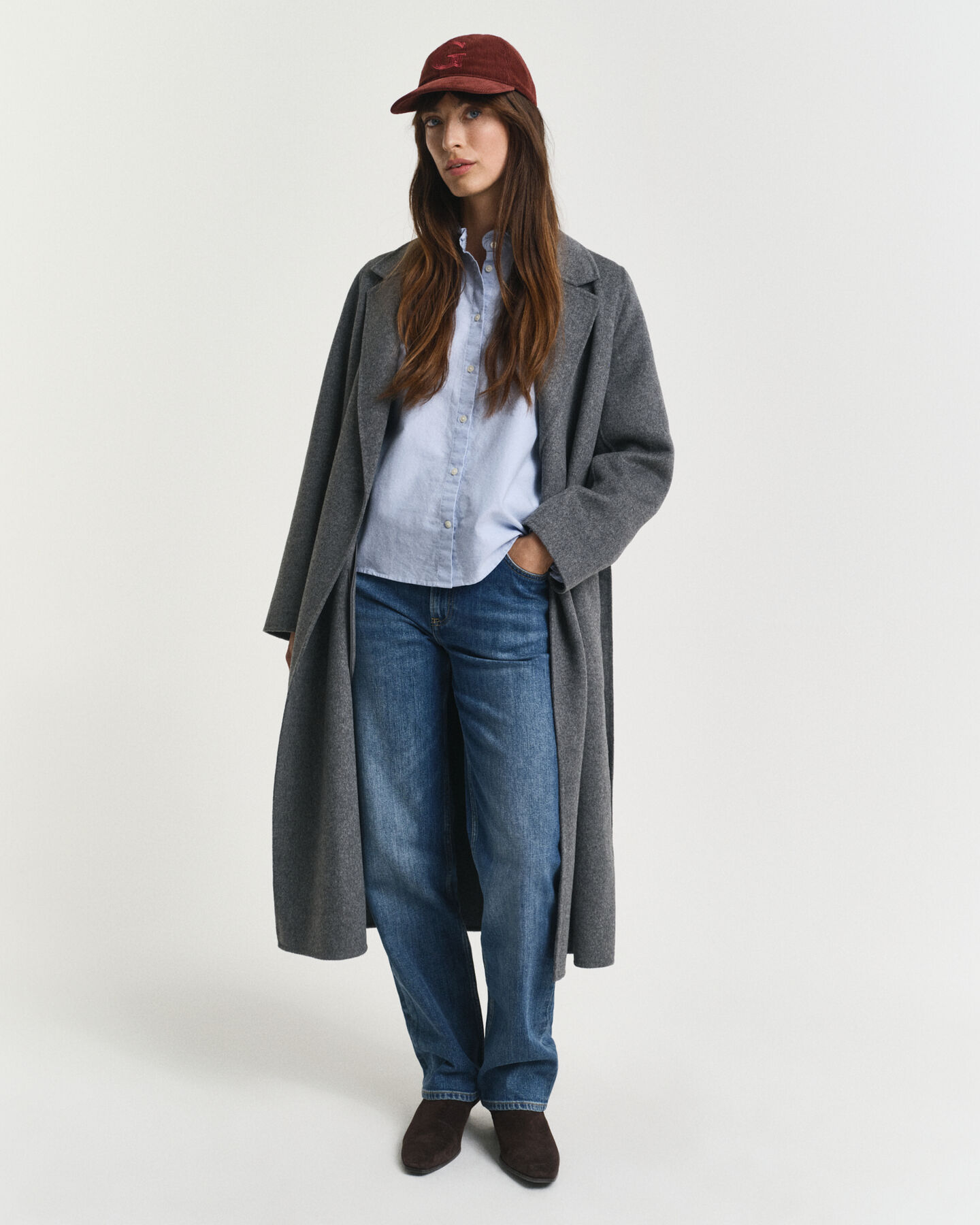 Klassische Oxford-Bluse mit R&uuml;schen