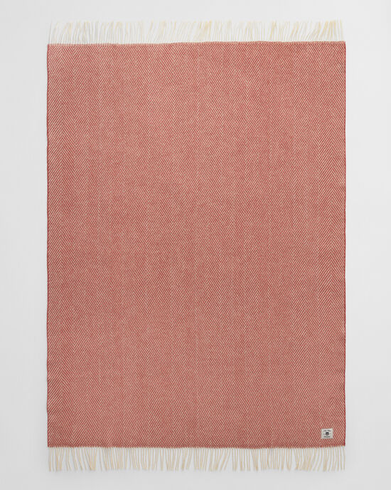 Wolldecke mit Fischgr&auml;tmuster