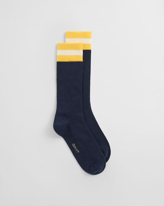 Gerippte Socken mit Streifen