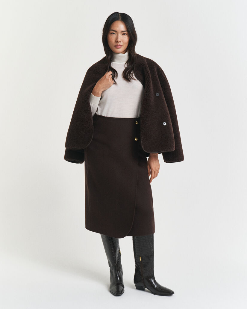 Handgen&auml;hter Midi-Wickelrock