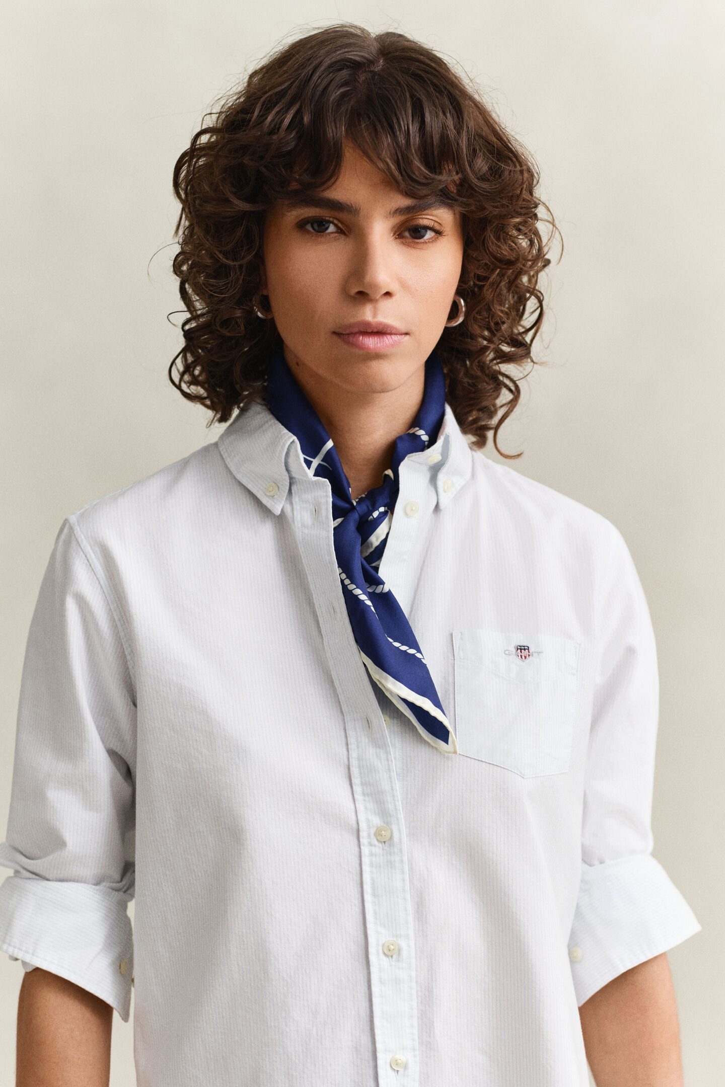 Regular Fit Classic Oxford-Bluse mit Streifen