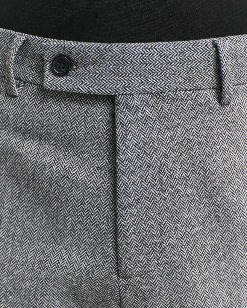 Slim Fit Herringbone Anzughose aus Flanell