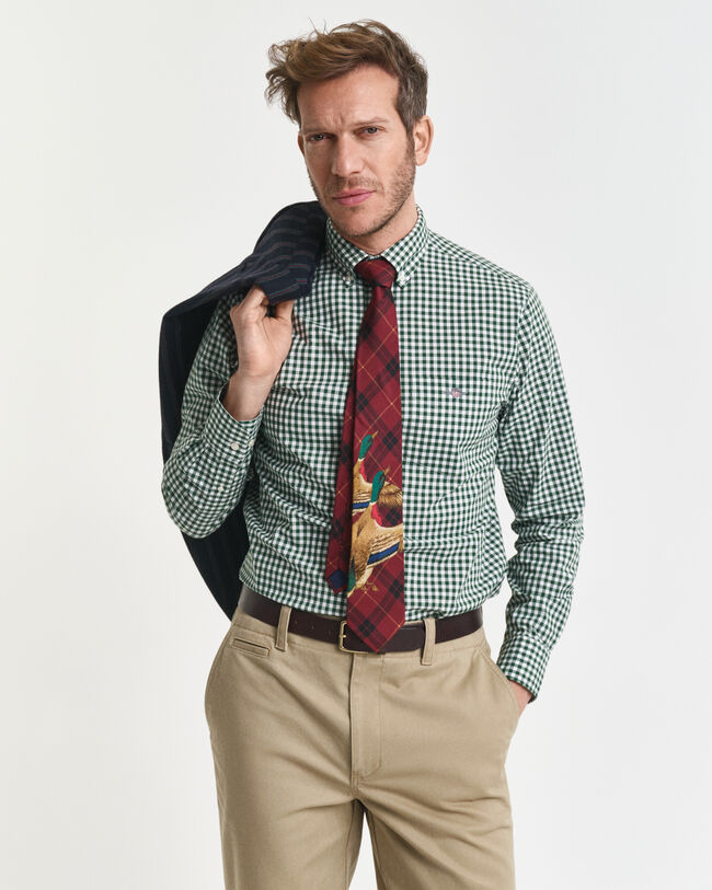 Regular Fit Classic Gingham Popeline Hemd