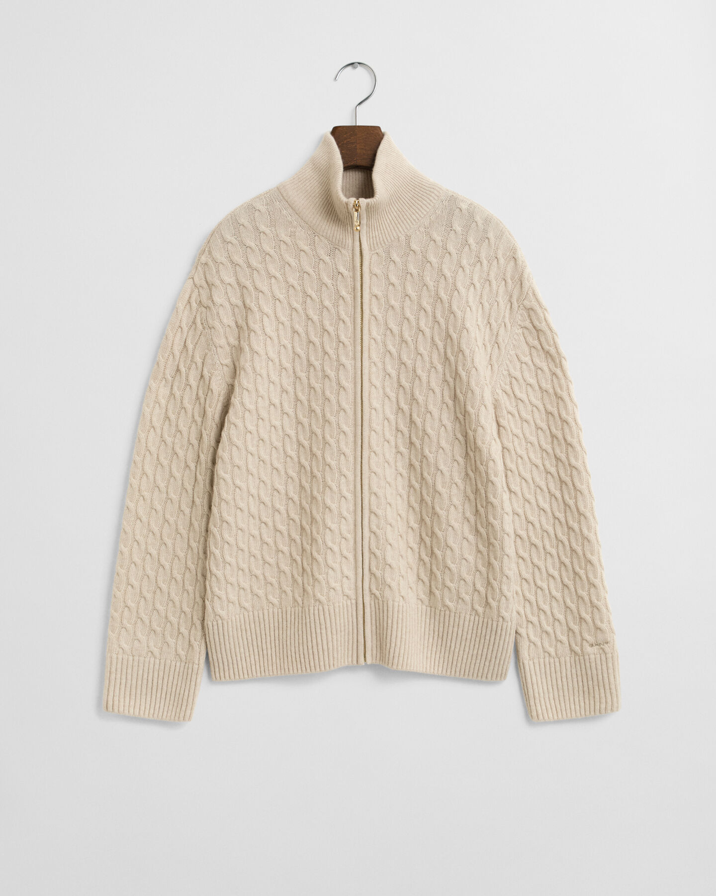 Zopfmuster Strickjacke mit Rei&szlig;verschluss