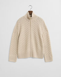 Zopfmuster Strickjacke mit Rei&szlig;verschluss