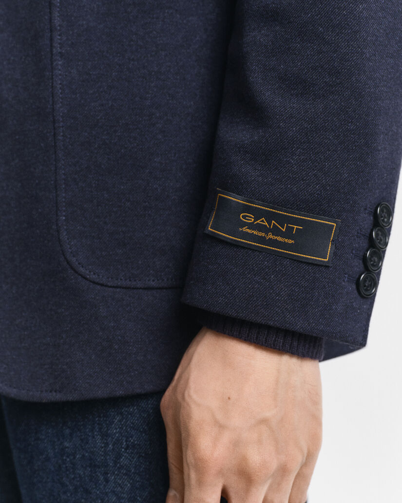 Slim Fit Two-Toned Sakko aus Jersey-Piqu&eacute;