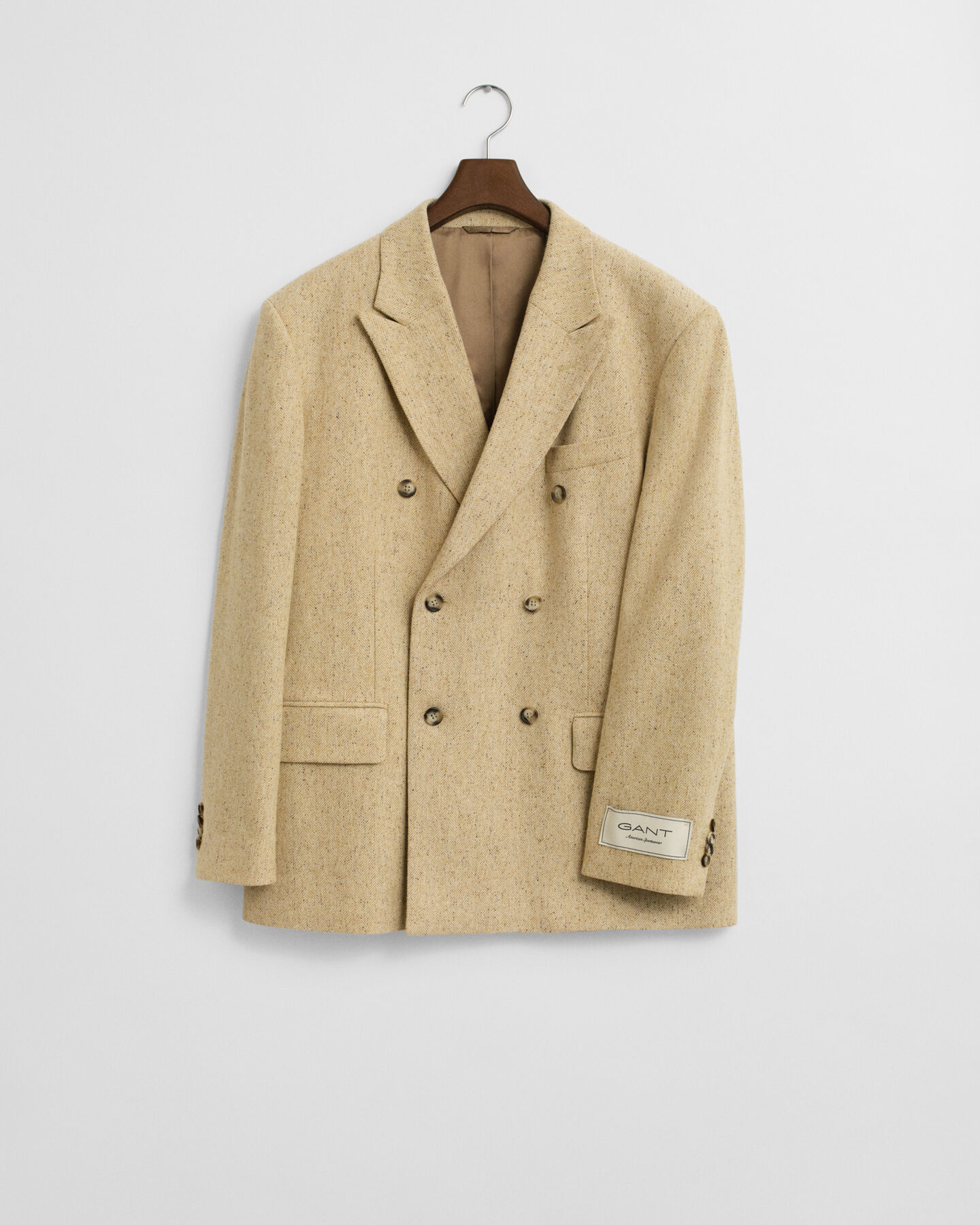 Relaxed Fit Herringbone Anzugsakko mit Noppenstruktur