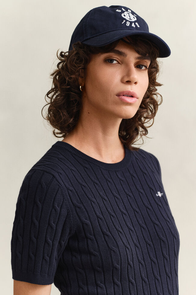 Zopfstrick Kurzarmpullover