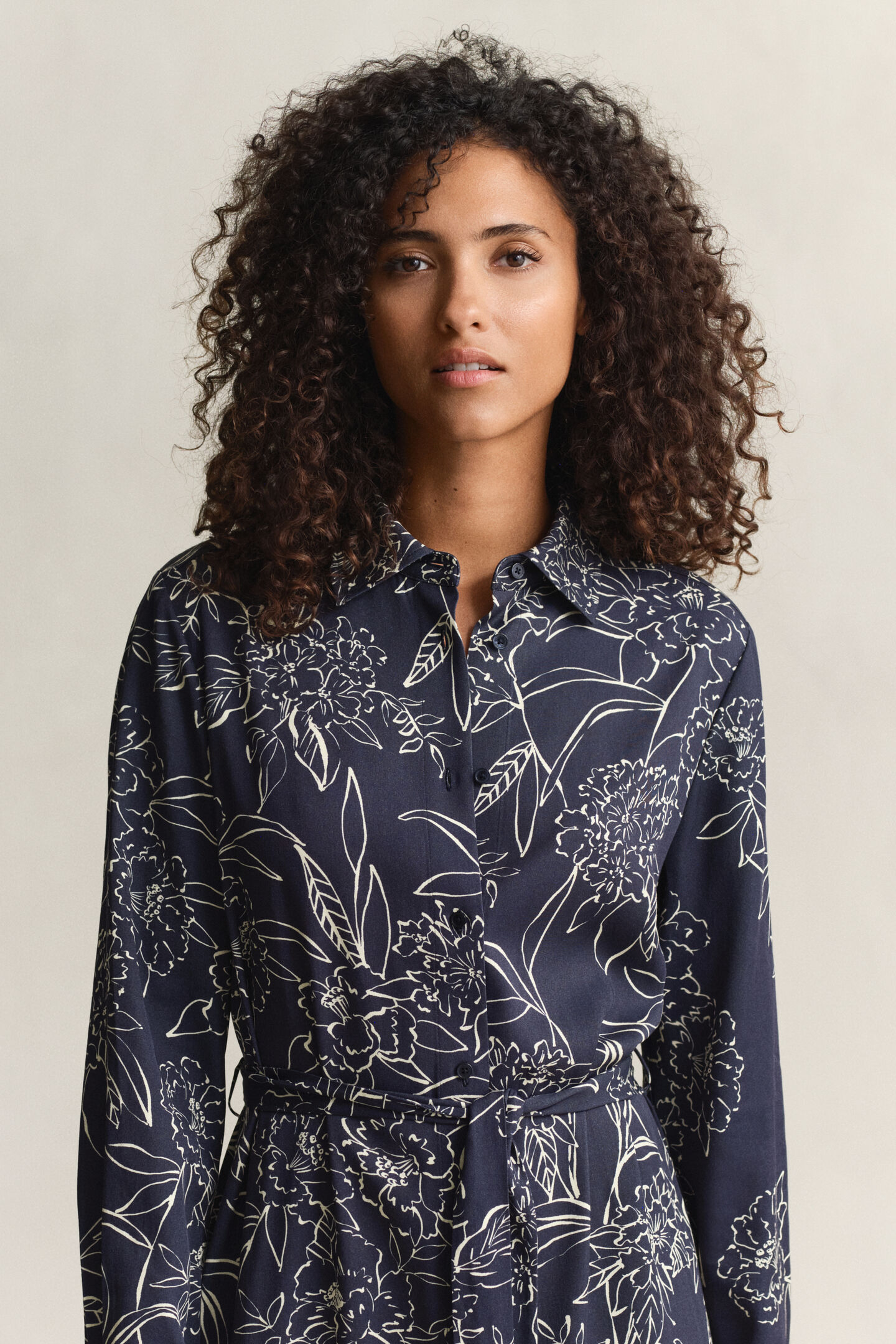 Hemdblusenkleid mit Blumen-Print