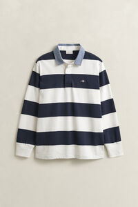 Gestreiftes Heavy Rugger mit Chambray-Kragen