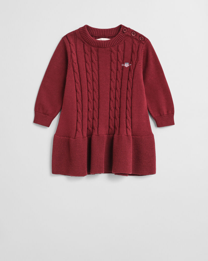 Baby Girls Zopfstrick Kleid aus Baumwolle