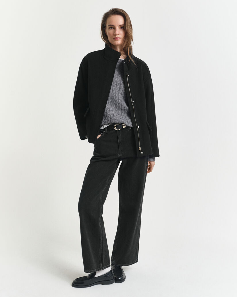 Kurze Rei&szlig;verschlussjacke aus Wolle