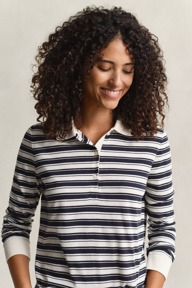 Langarm-Poloshirt mit Streifen