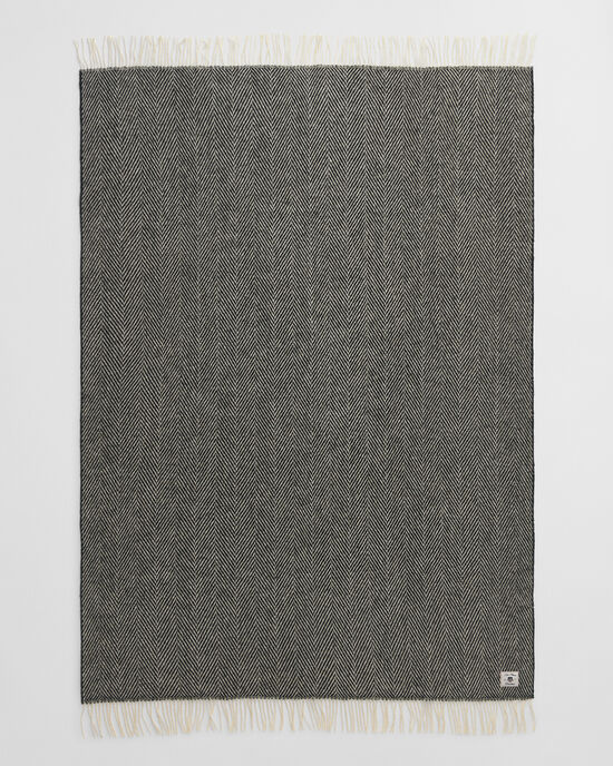 Wolldecke mit Fischgr&auml;tmuster