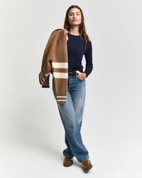 Feinstrick Rundhalspullover