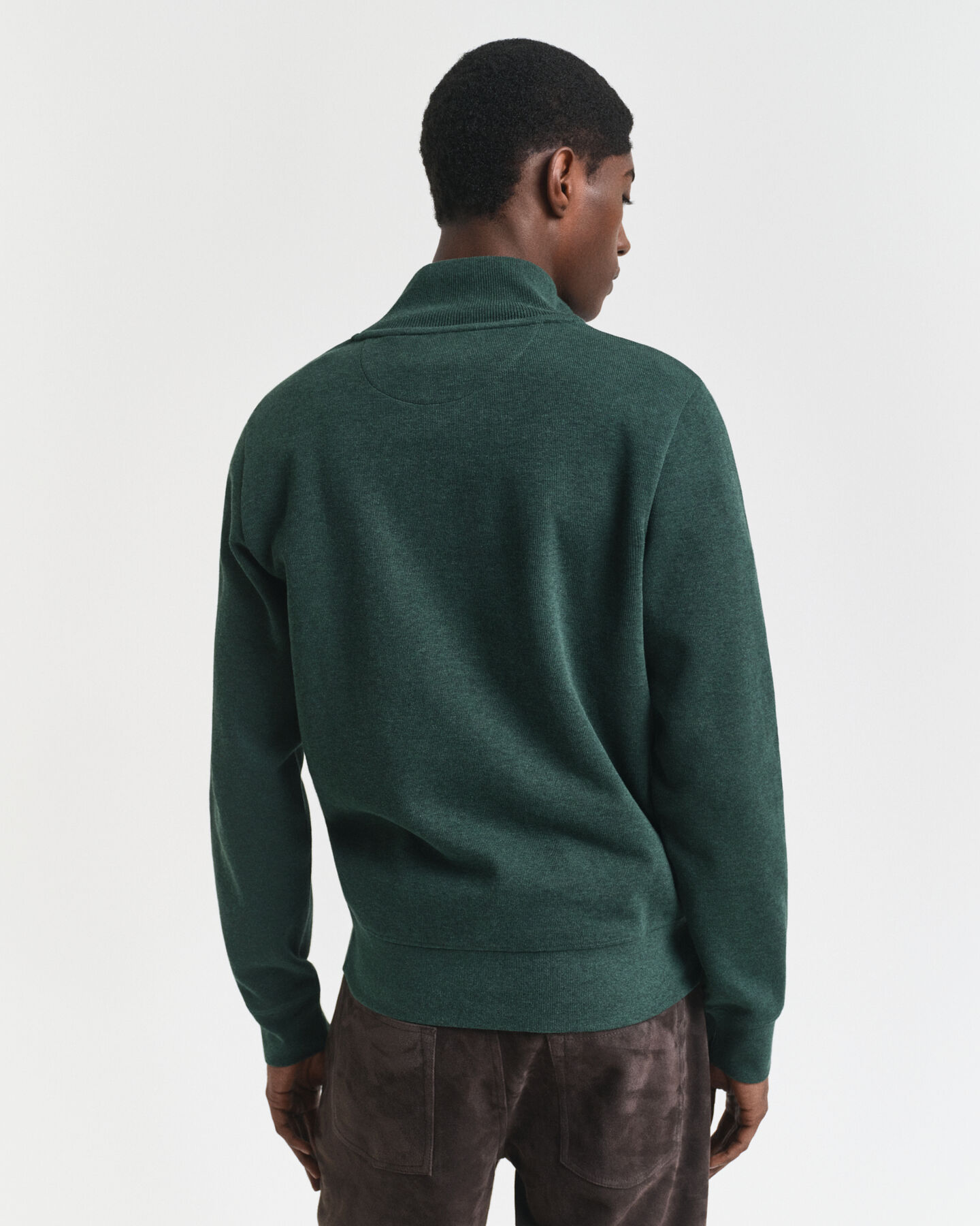 Sacker Rib Sweatshirt mit Rei&szlig;verschlusskragen