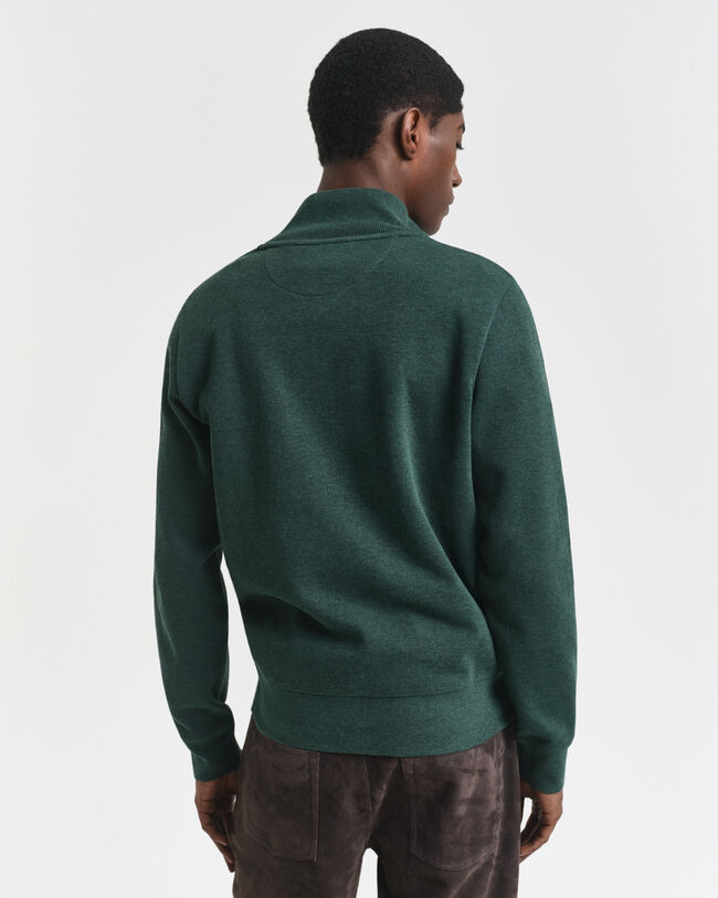 Sacker Rib Sweatshirt mit Rei&szlig;verschlusskragen