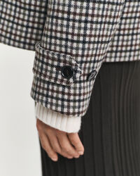 Karierter Kurzmantel aus Wollmischung
