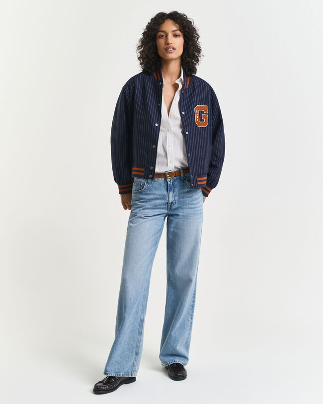 Pinstripe Varsity Jacke