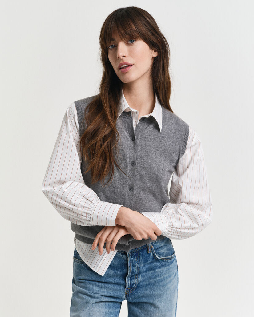 Leichte Strickweste mit kurzen &Auml;rmeln