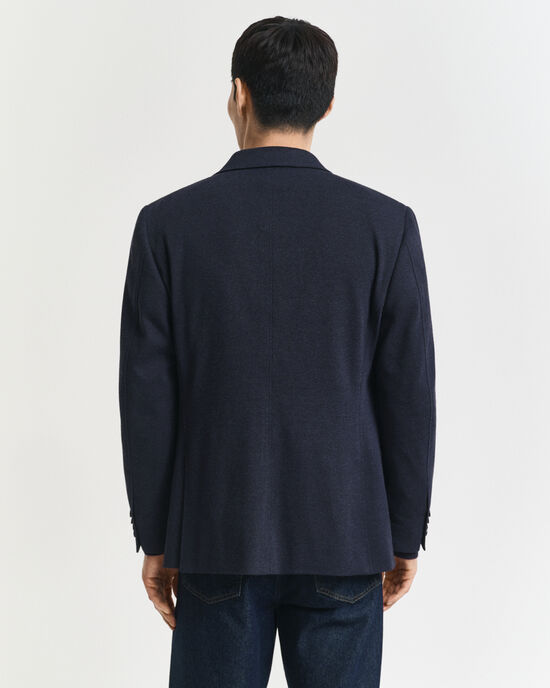 Slim Fit Two-Toned Sakko aus Jersey-Piqu&eacute;