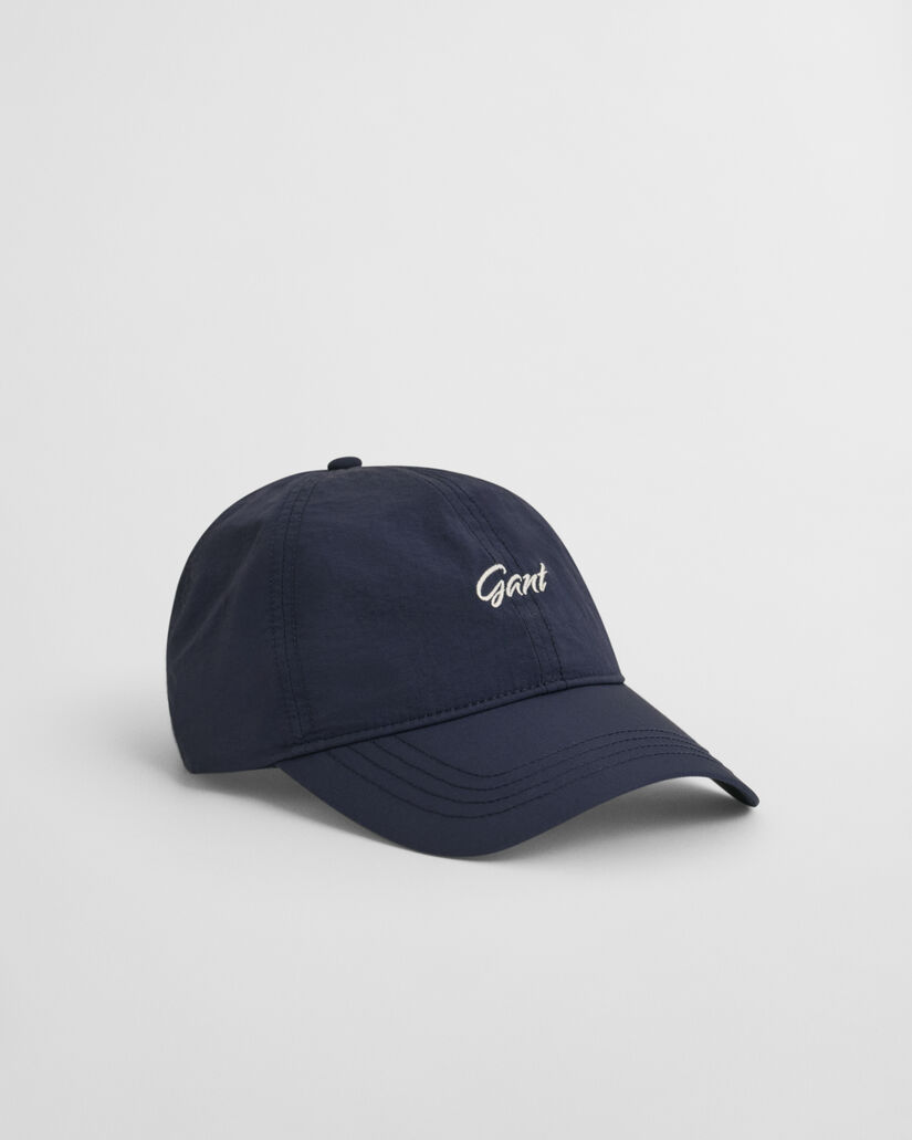 Cap in Crinkle-Optik mit kleiner Grafik