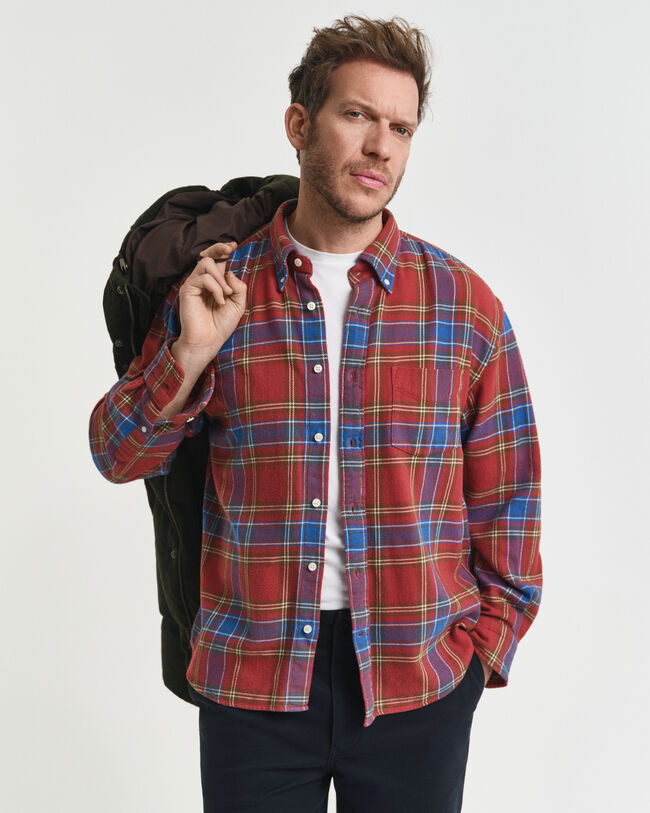 Relaxed Fit Twill Hemd mit Karomuster